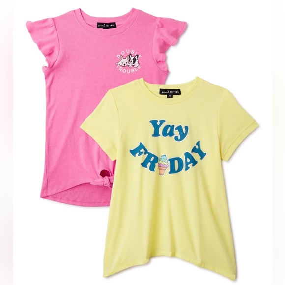 NWT Bundle of (2) Girls Special Edition Graphic Tees - Picture 1 of 9